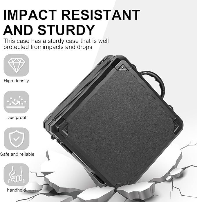 Protective Hard Case Shockproof Water-resistant with Customized DIY Foam Insert fit for Camera, Laptops, etc, 11.7 X 11.5 X 5-Inch