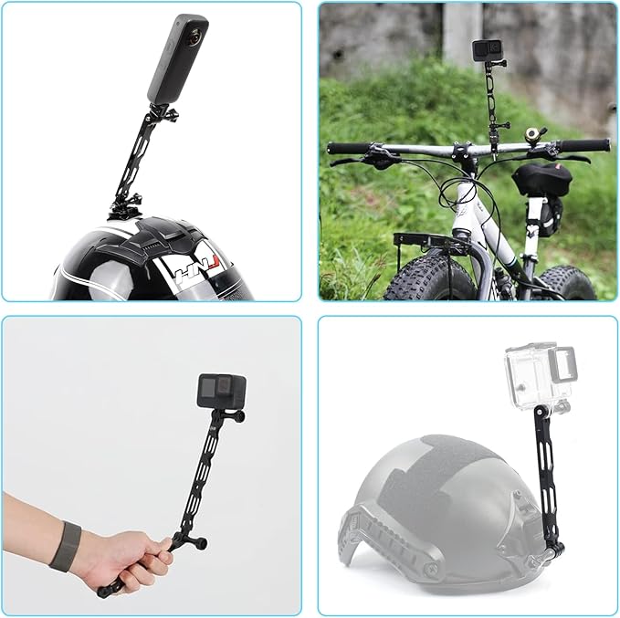 Reflex Camera 23 in 1 Motorcycle Action Camera Accessories Kit Compatible with GoPro Hero 13 and Hero 9-12, DJI Osmo Action 2, 3, 4, Pro 5, Insta360 Ace Pro/Ace Pro 2 Akaso and Other Sports Cameras