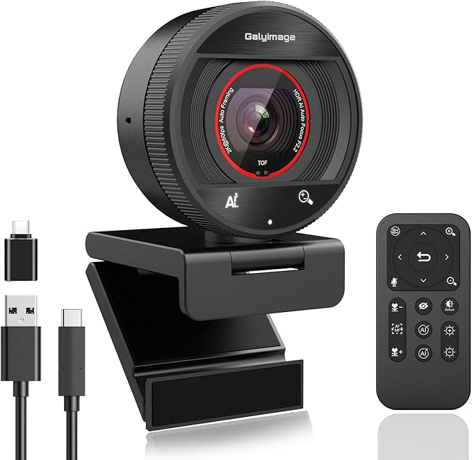 2K Webcam for pc with AI,Web Camera/8X Digital Zoom Computer Camera with USB 3.0/HDR/Dual Noise-Cancelling Mics，Zoom/Teams/Skype/Facetime/Meeting