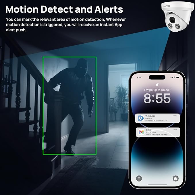5MP PoE IP Camera Outdoor, Security Network Camera with Mic, 2.8mm Lens Wide Angle, Smart Human/Vehicle Detection, 98ft IR Night Vision, IP67 Waterproof, BlueIris, NDAA Compliant, Upgraded for PG2345I