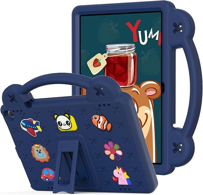 AKABEILA Compatible with ONN 10.1(GEN3) 2022(1000071485)/Amazon Fire HD 10(2021/2023)/Fire HD 10 Plus(2021/2023) Tablet Case, Kids Case with Shoulder Strap & Stand Handle for Girl Kid Gift Navy Blue
