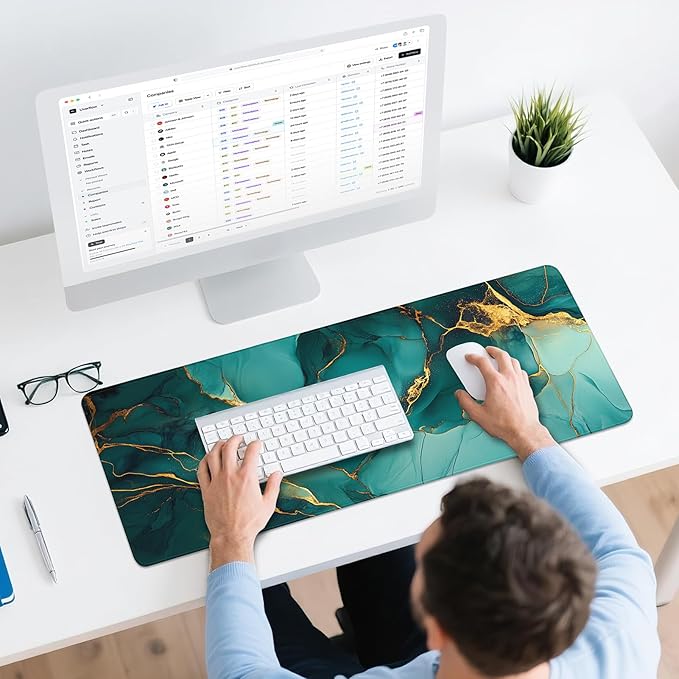 Gaming Mouse Pad - (31.5"×11.8") Marble Large Mouse Pads for Desk - Desk Mat for Keyboard and Mouse with Non-Slip Base, Desks Pad Matfor Game/Office & Home