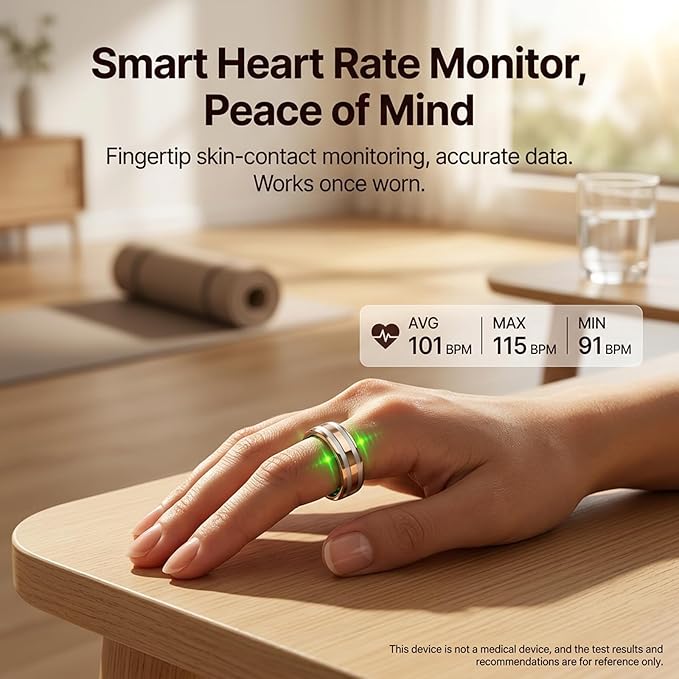 Smart Ring for Women Health Ring Fitness Ring Fitness Tracker with Sleep Heart Rate Monitoring Pedometer Calorie for Android iOS