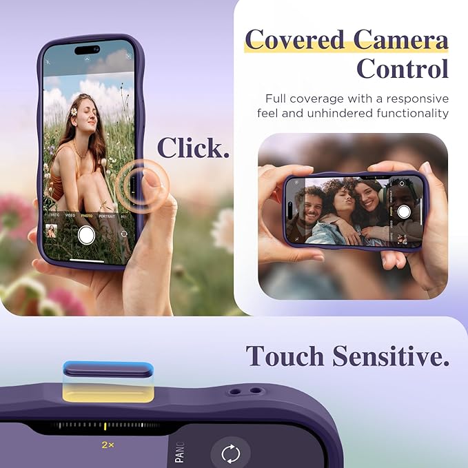 GVIEWIN for iPhone 17 Pro Max Case Compatible with MagSafe [Curly Wave Edge][Full Camera Protection] Floral Translucent Shockproof Magnetic Women Phone Case for 17 Pro Max, Dark Floratopia/Deep Purple