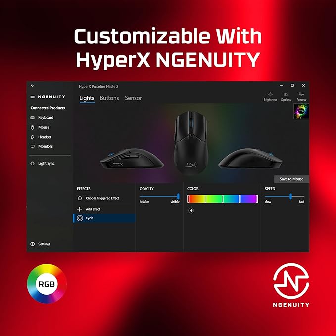 HyperX Pulsefire Haste 2 – Wired Gaming Mouse- Ultra Lightweight, 53g, 8000Hz Polling Rate, Precision Sensor, Hyperflex 2 Cable, Plug and Play – White