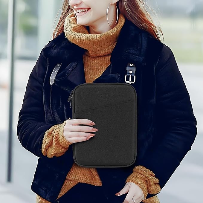 Dadanism 8-9 Inch Tablet Sleeve Bag Carrying Case for iPad mini 7th/6th 8.3", iPad mini 7.9", Galaxy Tab A7 Lite/A9 8.7", ‎Remarkable Paper Pro Move 7.3" 2025, Tab M8 8", Tab M9 9", Black