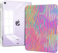 for iPad Air 11 inch Case M3 (2025)/ M2 (2024) Chip, iPad Air 5th/4th Generation 10.9-inch Case with Pencil Holder, Origami Multi-Angles Stand, Slim Clear Cover, Colorful Zebra