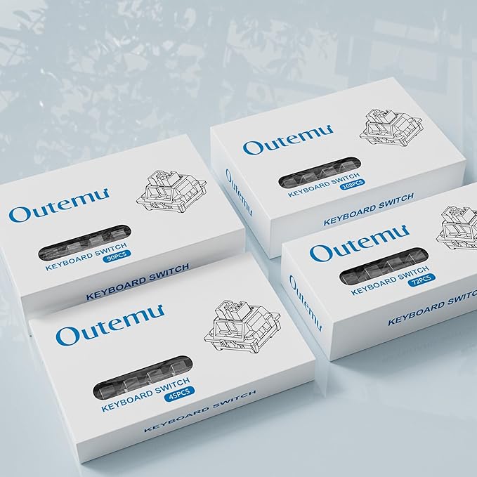 Outemu(Gaote) Blue Switches for MX Mechanical Gaming Keyboard,3-Pin 50gf Clicky/RGB/DIY Replaceable/Dustproof Switches(Blue,72pcs)