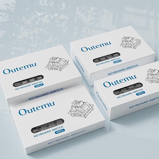 Outemu 45PCS Crystal Blue Clicky Mechanical Keyboard Switches,3-Pin Hot-Swappable Pre-Lubricated Switch with 1 Kailh Switches,Crisp Click Sound,for Gaming Keyboards & 3D Print Accessories