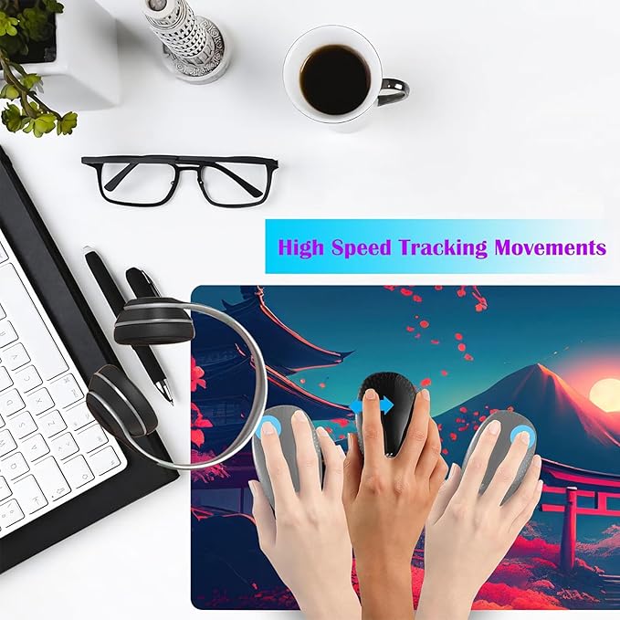 Japanese Mouse Mat, Large Extended Gaming Mouse Pad with Stitched Edges, Non-Slip Waterproof Rubber Base Mouse Pad for Office, Computer, Keyboard, Laptop and Home Desk Pad 31.5 x 15.7 Inch