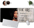 Large Mouse Pad, 31.5 x 11.8in Extended Gaming Mouse Pad with Stitched Edges, XXL Mousepad Protector Non Slip Rubber Base for Office & Home Writing Mat,African American Women Black Girl Black Desk Mat