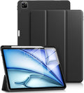 DTTO for iPad Air 13 Inch Case M4/M3/M2 2026/2025/2024, iPad Pro 12.9 Inch Case (6th/5th/4th/3rd Gen), Smart Slim Trifold Stand Soft Cover with Pencil Holder, Black
