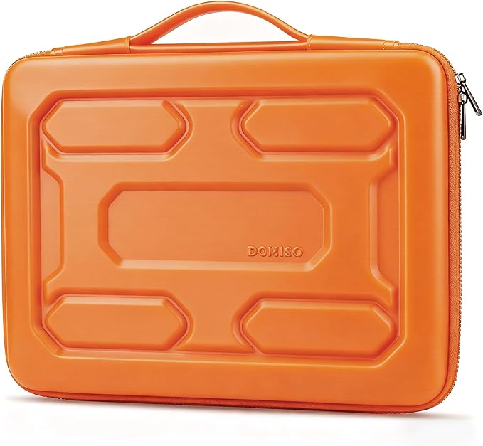 DOMISO 15.6 inch Laptop Sleeve with Handle Shockproof Waterproof EVA Protective Case for 15.6" Yoga 720 IdeaPad 310 320 ThinkPad T570/Legion 5 Gen 6/HP Envy 15/15.6" Notebooks, Orange