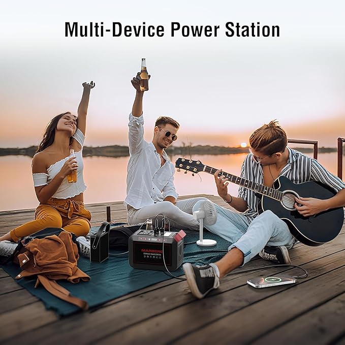 Portable Power Station 300W MARBERO 237Wh Camping Solar Generator Backup Lithium Battery with Pure Sine Wave 110V AC Outlet, USB C, USB A, DC for Outdoors Camping CPAP Home Blackout Emergency