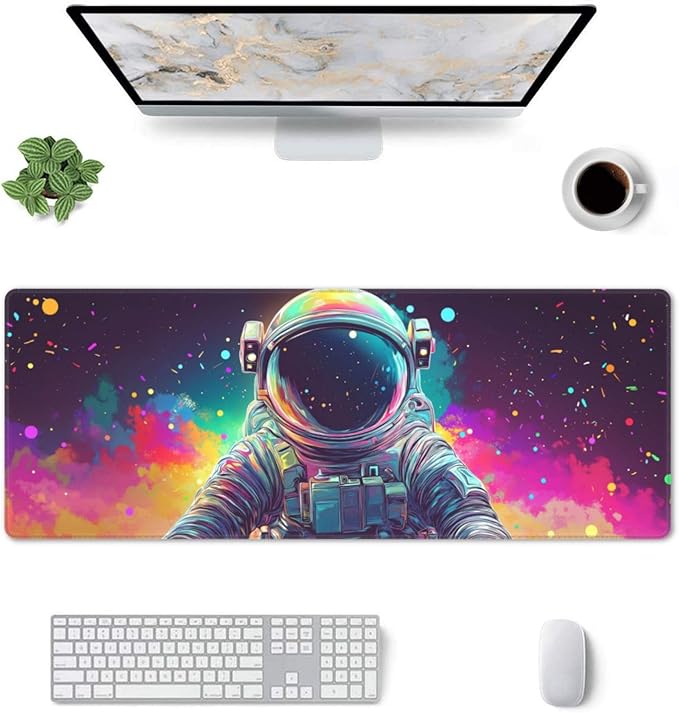 Astronaut Mouse Pad XL Large Mousepad Non Slip Rubber Base Desk Mat for Laptop Computer Gaming 31.5" X 12"