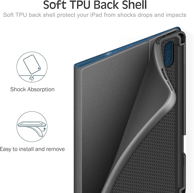 KingBlanc for iPad mini 7 (A17 Pro) Case, iPad mini 7th/6th Generation Case (2024/2021 8.3-inch) with Pencil Holder, PU Leather Stand Cover, Auto Sleep/Wake, Multi-Angle for Viewing/Typing, Blue