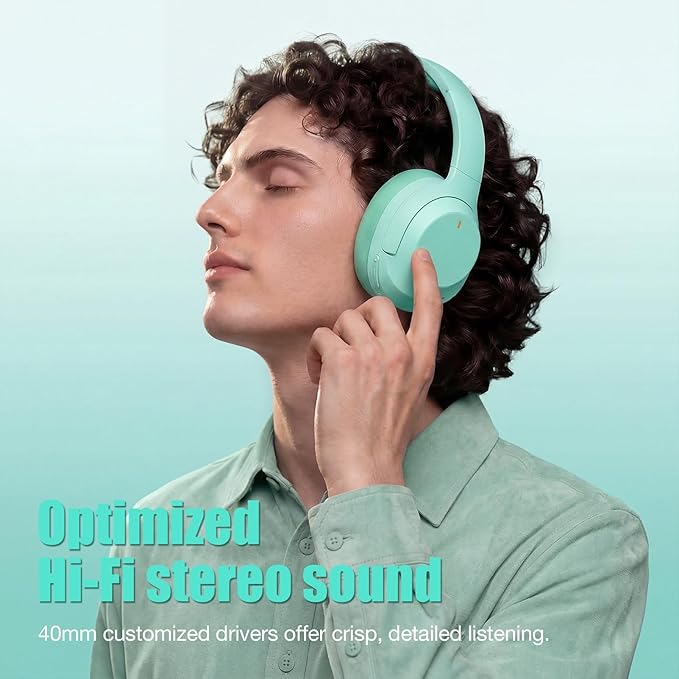 Upgraded Pro‑level Hybrid Active Noise Cancelling Headphones, HD Sound & Big Bass, 2X Softer Comfort, Long ANC Playtime, Wireless Over-Ear Bluetooth Headphones Perfect for Home Office/Travel/Pair