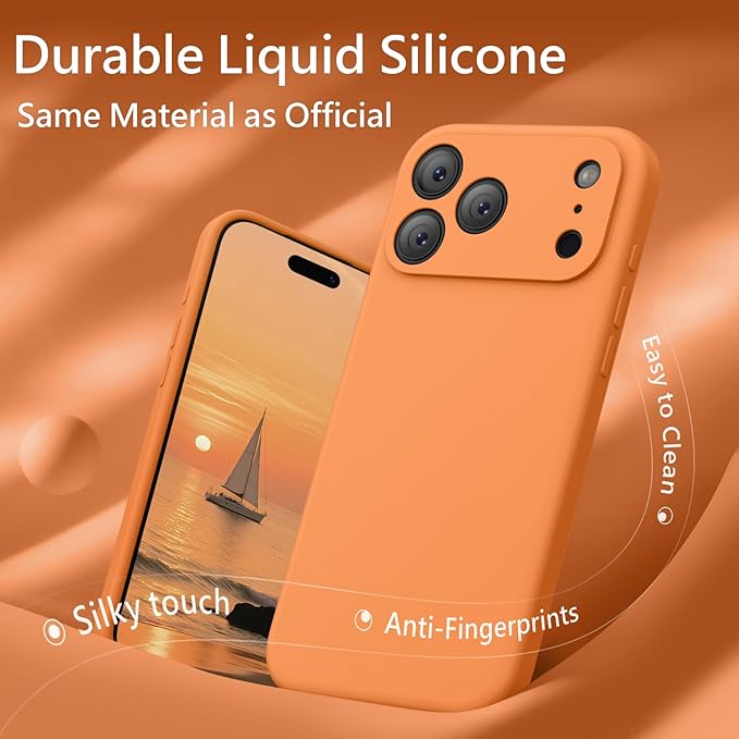 FireNova Magnetic for iPhone 17 Pro Case, Compatible with MagSafe, [Integrated Silicone Camera Control Button] [Camera Protection] Anti-Scratch Microfiber Lining Phone Case, 6.3", Orange