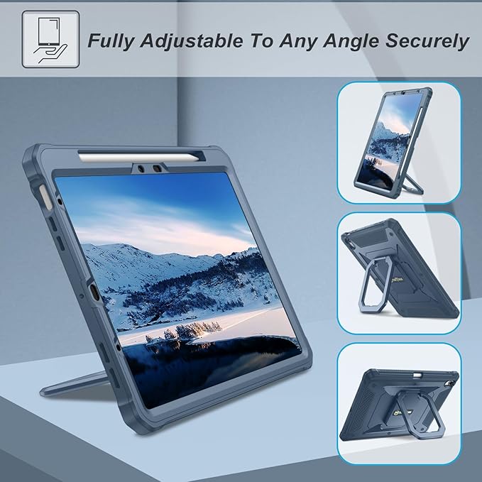 Fintie Case for iPad Air 11-inch M4/M3/M2 (2026/2025/2024), iPad Air 5th/4th Generation (2022/2020) 10.9 Inch - [Tuatara Magic Ring] 360 Degree Rotating Stand Cover with Screen Protector, Ocean Blue
