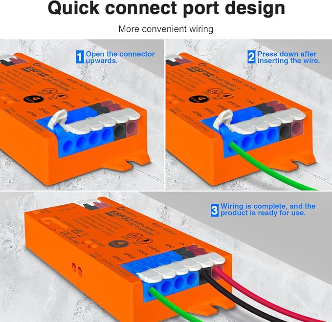 ESP32 WLED LED Strip Light Controller 4 Channel Output 15A Fuse Link Level Shifter UART Download DIY Dynamic Lighting Mode APP Voice Control for Digital WS2811 WS2812 WS2815 SK6812 RGB IC String