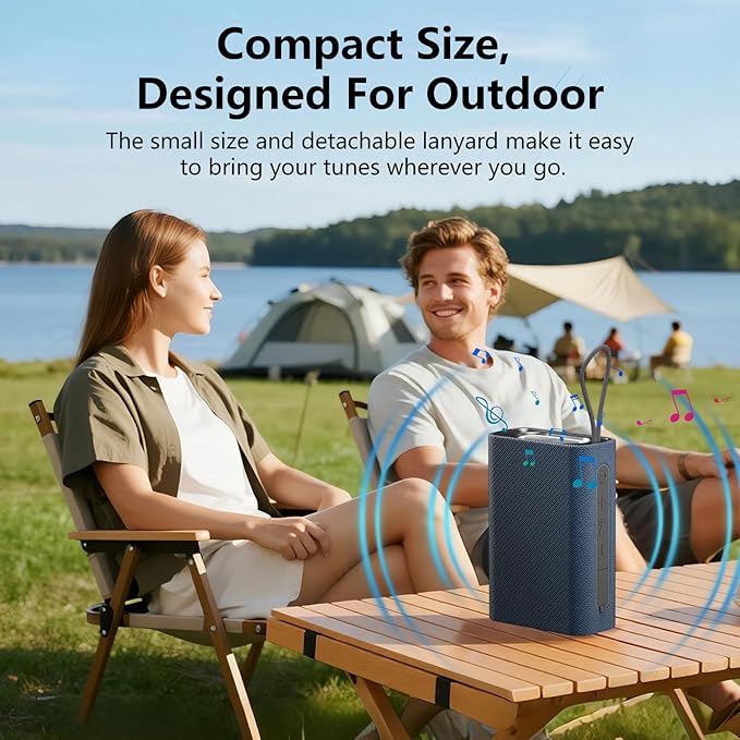 BYANDBY Speaker, Portable Wireless Bluetooth Speakers, Wireless Stereo Pairing, 10W Stereo Sound, BT 5.3, Bassup, Electronics for Home, Shower, Outdoors, Travel(1PCS, Blue)