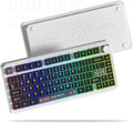 Womier ERA75 75% Wireless Mechanical Keyboard with VIA/QMK, Knob Full Aluminum Custom Keyboard, Pre-lubed POM Switches RGB Creamy Gaming Key Board, 3-Mode Gasket Hot Swappable, White