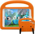 Kids Case for 7.9" iPad mini 5/Mini 4/Mini 3/Mini 2/Mini 1, Friendly Silicone Shockproof Cover with Handle Kickstand for Apple iPad mini 5th (2019), Mini 4th/ 3rd/ 2nd/1st Generation, Orange