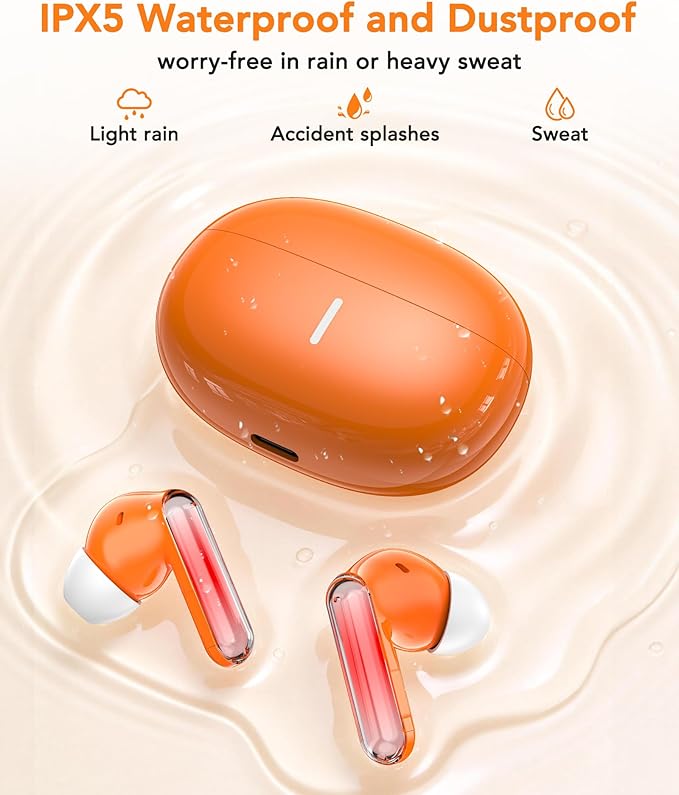 MS110 Wireless Ear Buds,40h Playtime Earbuds with Ai Translation Earbuds Real Time, 6.0 Bluetooth Earbuds,IPX5 Waterproof & Active Noise Cancelling Earphones for Phones/Meeting/Travel/Learning /Sports