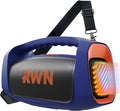 RWN Outdoor Bluetooth Speaker: 160W Loud Sound, IP67 Waterproof with 24H Playtime, Fast Charge, Bass, TWS, Portable Wireless Speakers with Light Show for House, Party, Projector, Beach (Blue+Orange)