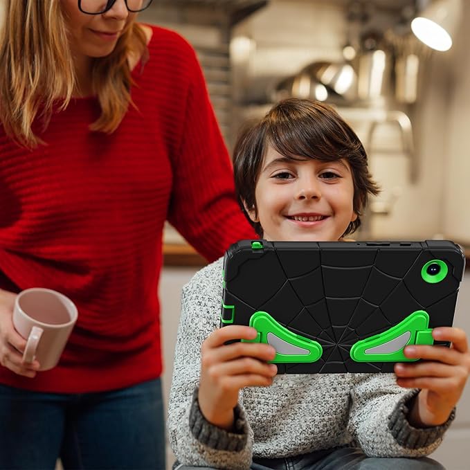 AKABEILA Compatible with Samsung Galaxy Tab A11 2025 8.7 inch Tablet Case，Lightweight Shockproof Rugged Protective Cover with Kickstand for Kids Children Boys Babies Dark Green