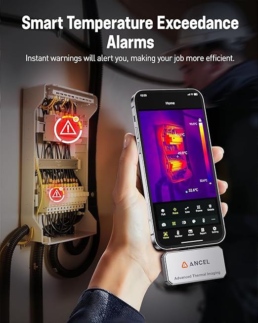 ANCEL IR101 Thermal Camera with Extension Convert Cable – Light*ning to Type-C Port Adapter Compatible with iPhone iOS Devices(for iPhone 15 16 and Obove)