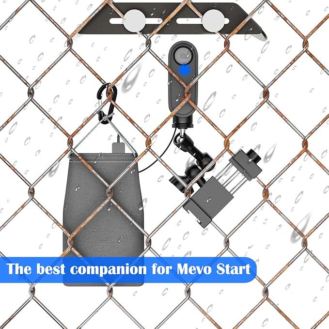 Cell Phone Fence Mount with Shade for iPhone, Mevo Start, Phones, GoPro and Other Action Cameras, Mounting Kit for Recording Baseball,Softball and Tennis Games(M8)