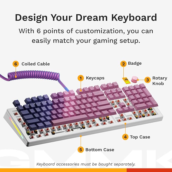 Glorious Gaming - GMMK 3 HE Rapid Trigger Keyboard, Hall Effect, 8K Polling Rate, MX Mechanical & Magnetic Switches, Hotswappable 100% Keyboard, Modular Gasket System, Doubleshot PBT keycaps (White)