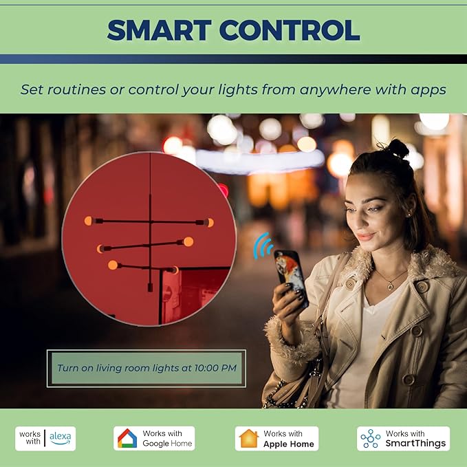 Lightinginside E12 Matter Smart Light Bulbs Compatible with Alexa/Siri/Apple Home/Google Home/SmartThings, G16.5 RGBCW Candelabra Ceiling Fan Bulb, 50W Equivalent 5W 550LM, 2.4G WiFi, ETL Listed, 4PCS