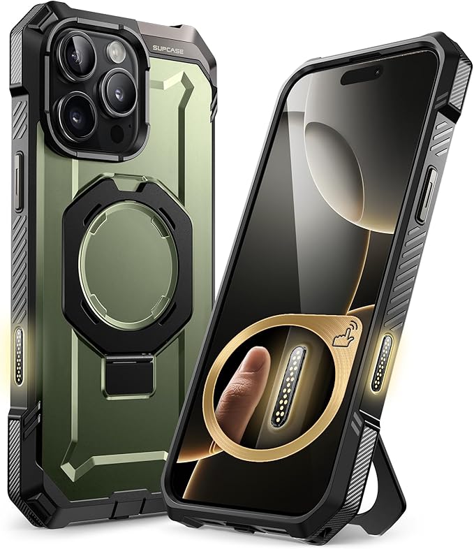 SUPCASE for iPhone 16 Pro Max Case with Camera Control Capture Button (Unicorn Beetle Grip), [Built-in Stand] [Compatible with MagSafe] Heavy Duty Magnetic Phone Case for iPhone 16 Pro Max, Guldan