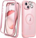 Diaclara Magnetic Designed for iPhone 15 Case, Compatible with MagSafe Built-in Touch Sensitive Anti-Scratch Screen Protector, with Camera Lens Protector for iPhone 15 6.1" (Fantasy Pink)