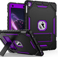 ZoneFoker 9.7" Case for iPad 6th/5th Generation 2018/2017, for iPad Air 2 / Air 1st / Pro 9.7, Heavy Duty Shockproof Protective 9.7 Inch Cover with Built-in Stand for i Pad 6 5 Gen(Black+Purple)