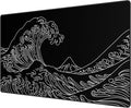 JIALONG Gaming Mouse Pad, Large Mousepad with Non-Slip Rubber Base, Smooth Cloth Surface Desk Keyboard Mat for Computer, PC, Laptop, Desktop 35.4 x 15.7 Inches, Black