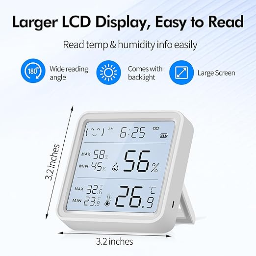 eMylo WiFi Thermometer Hygrometer, IP65 Indoor Smart Temperature Humidity Monitor with 3 Outdoor Wireless Sensors Kit