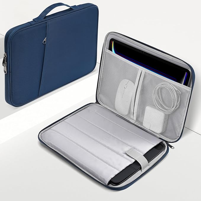 13 inch Laptop Case Sleeve for 2025 2024 Microsoft Surface Laptop 7(Copilot+ PC) 13.8" & 13.5" Surface Laptop6/5/4, Water-Resistant Shockproof Carrying Bag with Accessory Pocket -Navy Blue