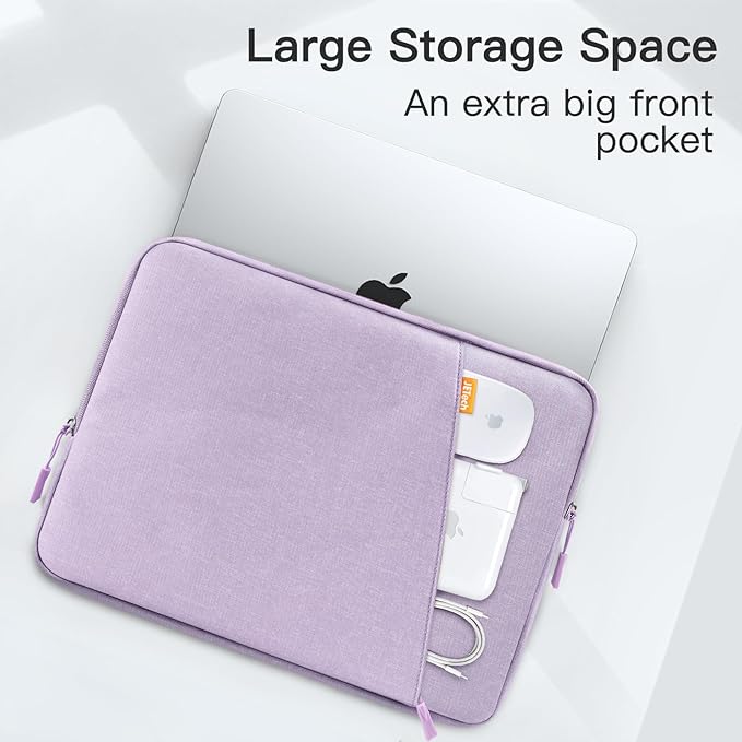 JETech Laptop Sleeve for MacBook Neo (A18 Pro), 14-InchMacBook Air/Pro, MacBook Pro M1-M5 2021-2026, Waterproof Bag Case with Pocket, Compatible with 14 Inch Notebook (Light Purple)