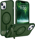 Magnetic Compatible with iPhone 14 Case/iPhone 13 Case,[Built-in Invisible Kickstand][Compatible with MagSafe][Military Grade Shockproof] Slim Translucent Matte Phone Case for iPhone 14/13 6.1"