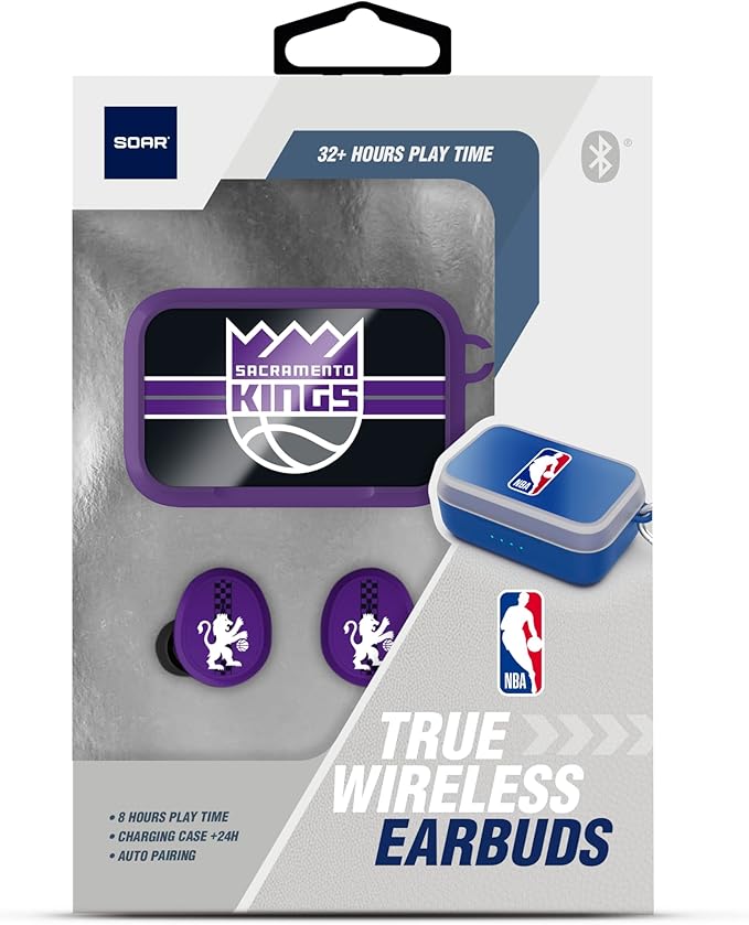 SOAR NBA Wireless Sport Earbuds: Comfortable Fit & Convenient Charging