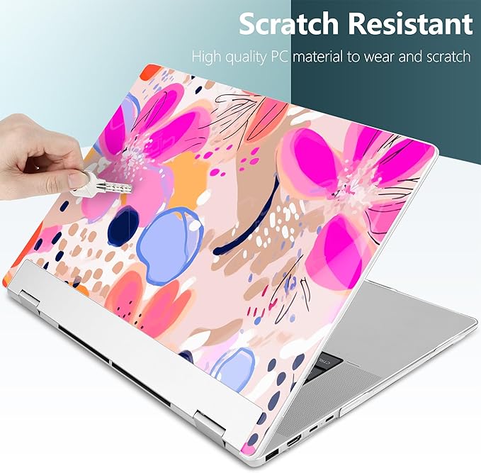 Premium Crystal Case for HP Envy x360 16-inch 2-in-1 Laptop 2024 Release, Floral Patterns Ultra-Slim Lightweight Scratch-Resistant Clear Hard Shell with Professional Protection, Stamens
