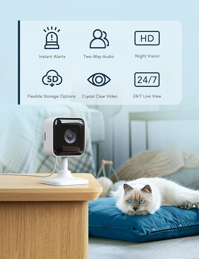 GNCC 2K Indoor Security Camera, 2 Packs Cameras for Home Security Wi-Fi Cameras, Motion/Sound Detection, Night Vision, 2-Way Audio, Real-Time Alert, Cloud & SD Card Storage, 2.4G WiFi Only