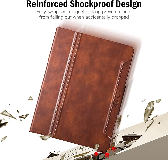 Antbox Case for iPad mini 7 A17 Pro, iPad mini 7th/6th Generation Case (2024/2021) with Pencil Holder Vegan Leather Smart Cover with Auto Sleep/Wake Stand Function