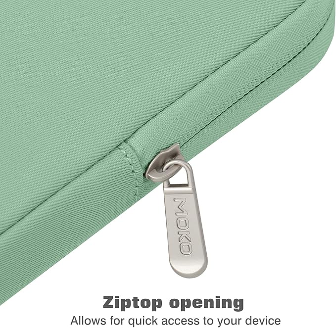 MoKo 9-11 Inch Tablet Sleeve Bag Carrying Case Fits New 11inch iPad Air M4, iPad A16 2025, iPad Pro 11 M4, Air 5/4/3, iPad 10/9/8th Gen, Tab S8/S9 11", Tablet Carrying Case, Bodhi Green