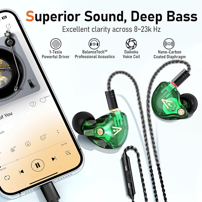 Vibes 202MC USB-C Wired Earbuds - USBC HiFi in Ear Headphones for iPhone 17/16/15 - Noise Isolating Ear Buds w/ Mic - Clear Sound, Deep Bass & Comfort-Fit Earphones - Silver Plated Cord, Carrying Case