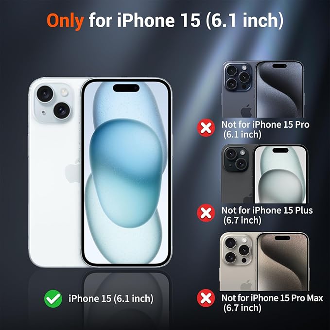 SUPFINE Magnetic for iPhone 15 Case (Compatible with MagSafe) (Military Grade Drop Protection) Slim Translucent Matte Shockproof with Anti-Fingerprint Phone Case, Purple