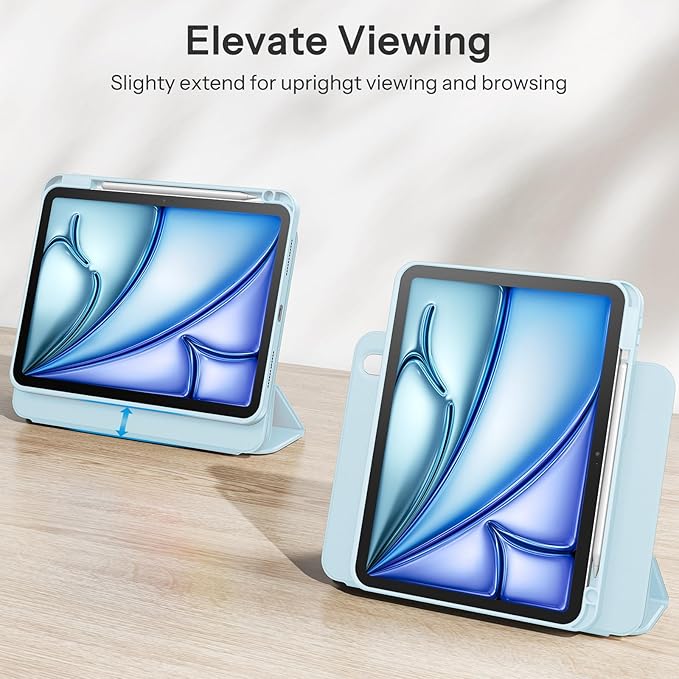 SPARIN Case for iPad Air 11 inch M3/ M2, iPad Air 7th/6th/5th/4th Gen (2025/2024/2022/2020) 10.9 inch,Case with Apple Pencil Holder, Detachable Magnetic Cover, Portrait and Landscape Stand, Blue